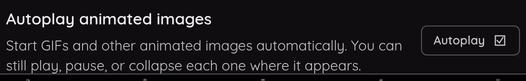 The animated-image autoplay preference in Accessibility.