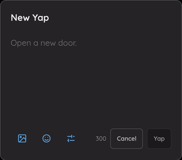 The phone Yap composer showing its character limit.