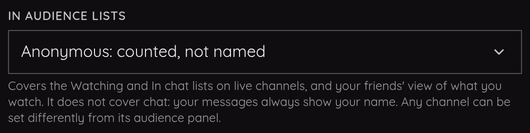 The In audience lists setting in Privacy settings.