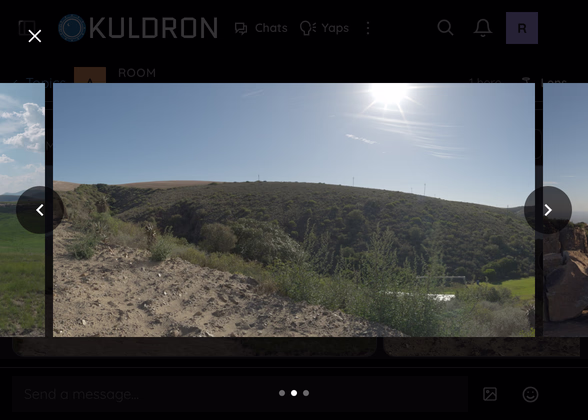 A chat message's three photos open in one lightbox.